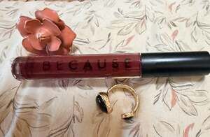 New in Box Because Cosmetics High Shine Liquid Lip Color Make Mine Merlot